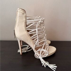 Bebe White High Heel Sandals